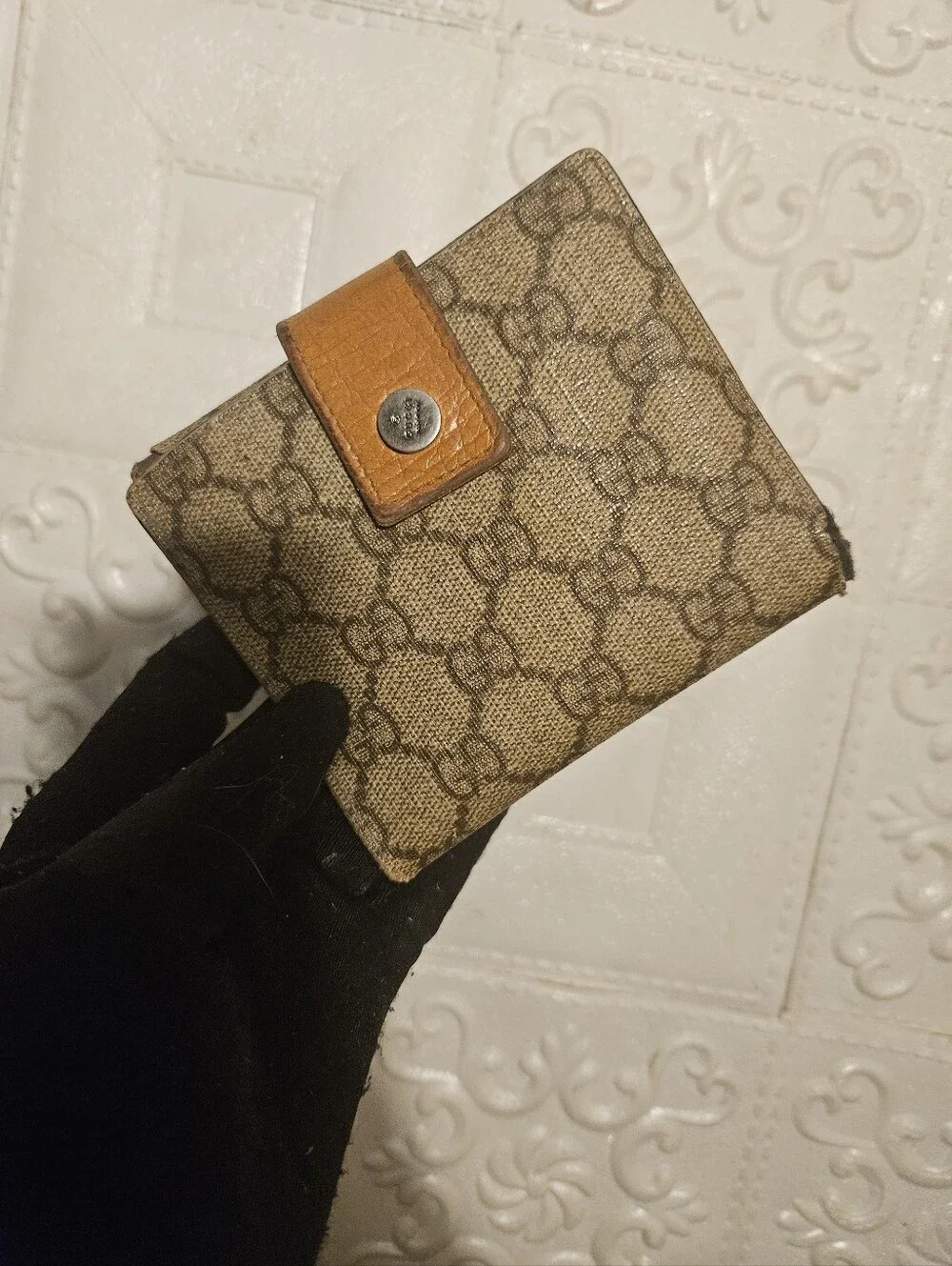 Gucci Tangerine French Compact Vintage Wallet Authentic 100%